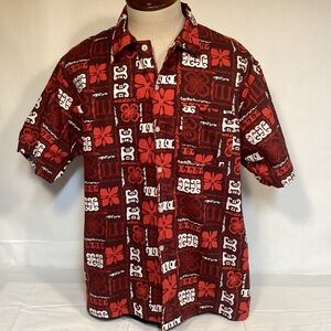 AE Surf Co Vintage American Eagle Men’s Hawaiian Shirt barkcloth size Large